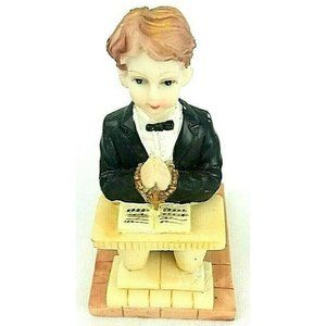 Boy Praying at Alter Communion Figurine Porcelain 3 inches